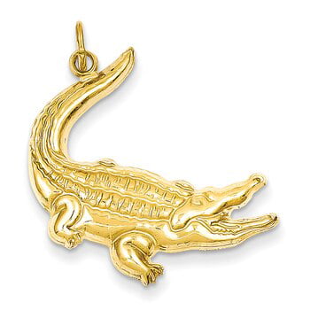 14K Yellow Gold Alligator Charm 
